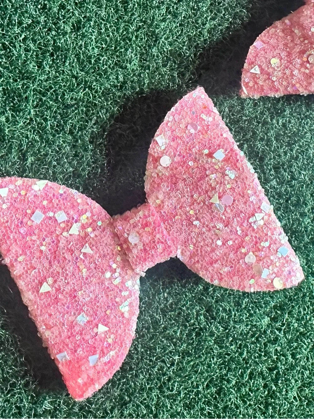 Pink Glitter Bow Hair Clips - Kids Accessories